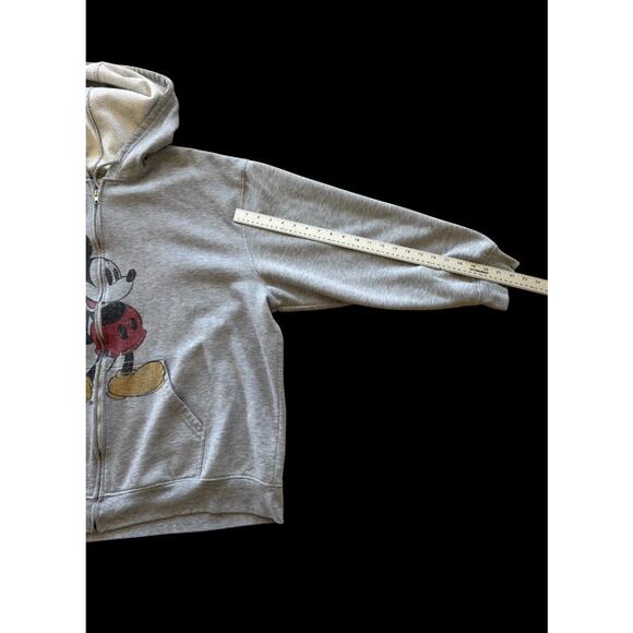 Vintage Mickey Mouse Classic Men’s Large Zip Hoodie Sweatshirt Gray Disney - Picture 5 of 7